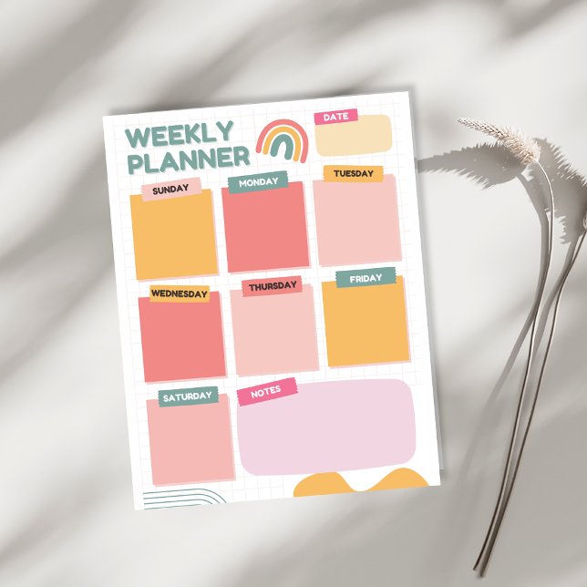 Bloc-note weekly to do list Minimalist Planner Organizer  (Créateur téléchargé)