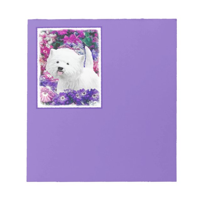 Bloc-note West Highland White Terrier Peinture Chien Art (Devant)