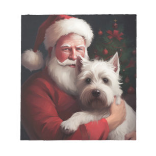 Bloc-note West Highland White Terrier Santa Claus Noël