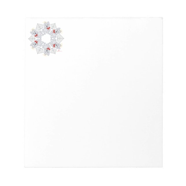 Bloc-note Westie Ange Flocon de Neige (Devant)