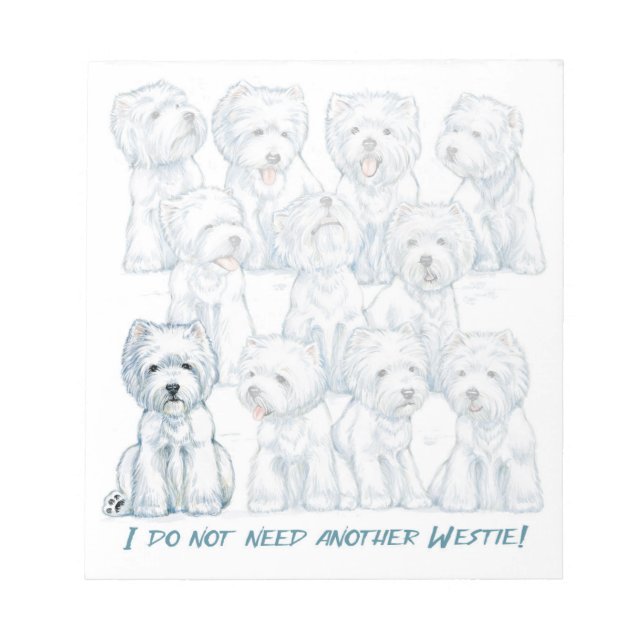 Bloc-note Westie "Sit Stay" Note Pad par Borgo (Devant)
