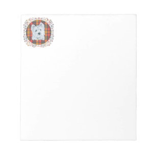 Bloc-note Westie sur Tartan