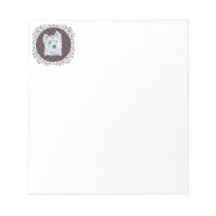 Bloc-note Westie sur Tartan