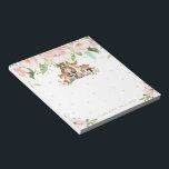 Bloc-note Whimsical Chic Blush rose Floral Animaux de bois<br><div class="desc">c) Le Happy Cat Studio</div>