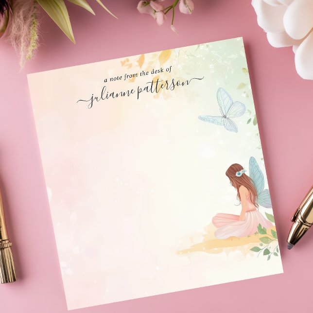 Bloc-note Whimsical Fairy Butterfly Garden Nom personnalisé (Créateur téléchargé)