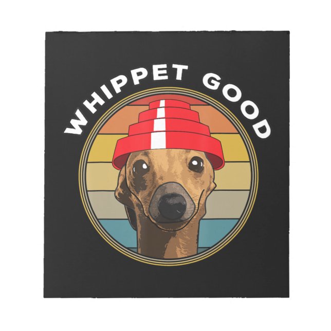 Bloc-note Whippet Good Funny 80s Music Chien Design (Devant)