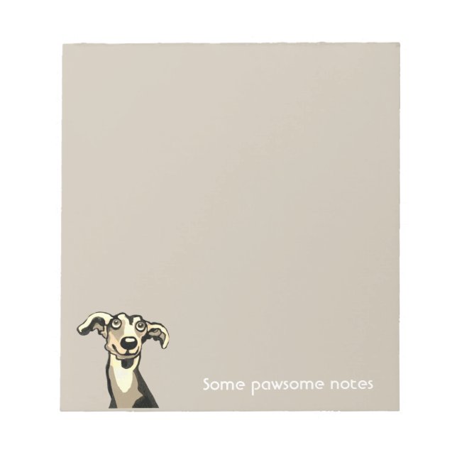 Bloc-note Whippet, pawsome notes papier pad (Devant)