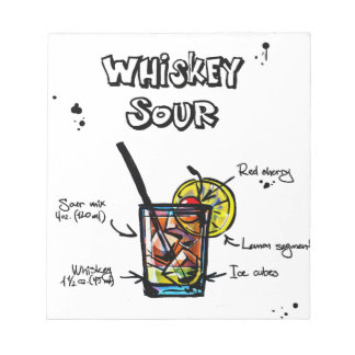 Bloc-note Whiskey Sour Cocktail Recette