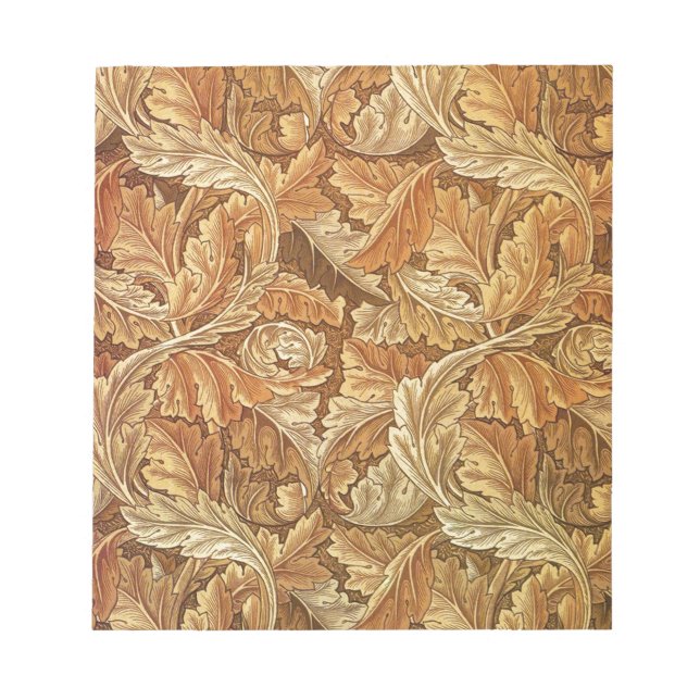 Bloc-note William Morris Acanthe Brun Feuilles d'automne (Devant)