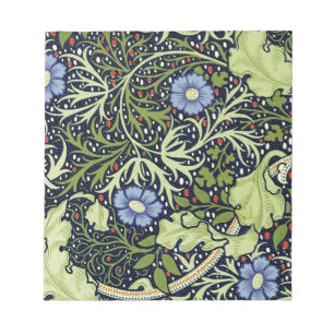 Bloc-note William Morris Fleur d'antiquité aux algues marine