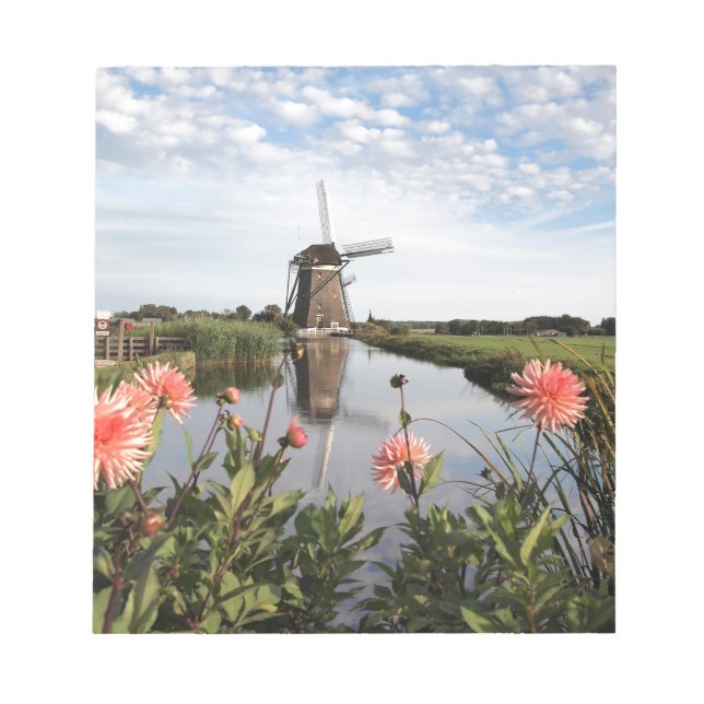 Bloc-note Windmill and flowers in Holland Memo notepad (Devant)