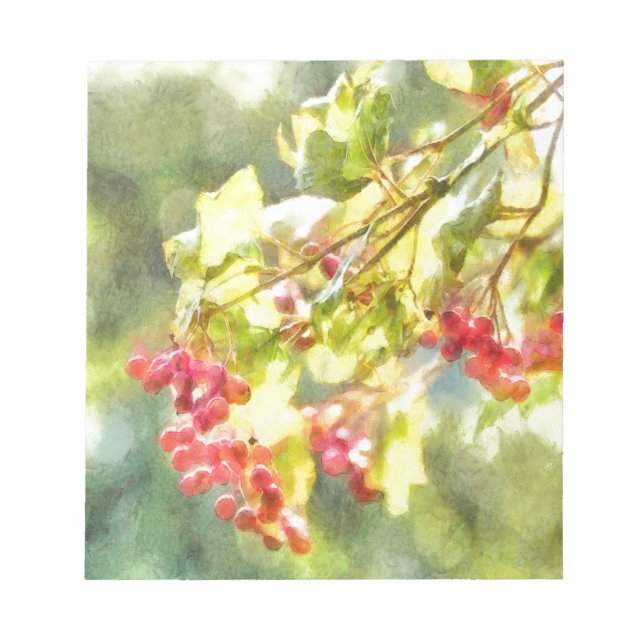 Bloc-note Winter Berries Watercolor (Devant)