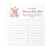Winter Deer Girl Baby shower Memory Tray Jeu
