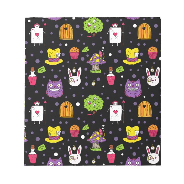 Bloc-note Wonderland noir (Devant)