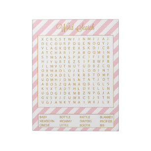 Bloc-note Word Search Pink Baby Shower Game 40 sheets