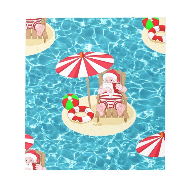Bloc-note xmas beach santa claus (Devant)