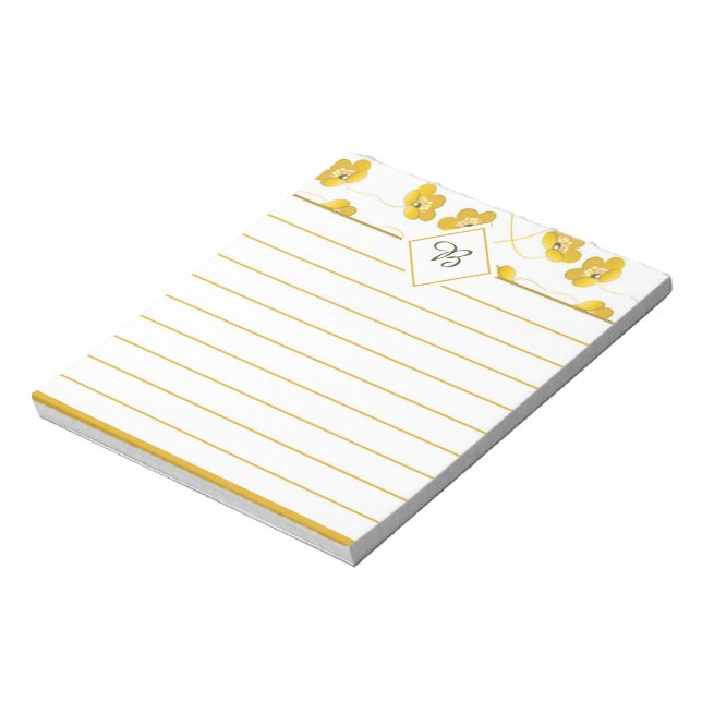 Bloc-note Yellow floral notepad (Tourné)