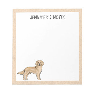Bloc-note Yellow Golden Retriever mignon chien avec nom pers
