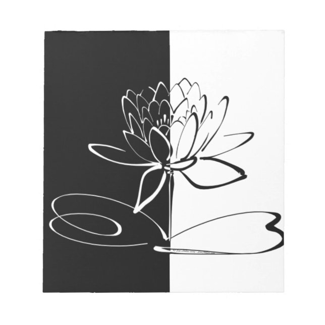 Bloc-note Yin Yang Black White Lotus Blossom (Devant)