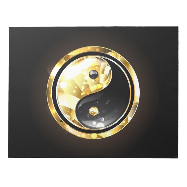 Bloc-note Yin Yang or sur noir (Devant)