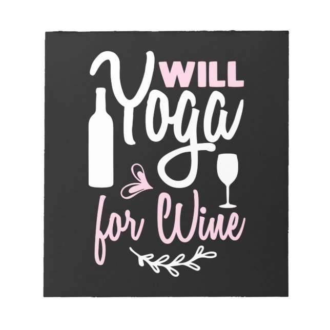 Bloc-note Yoga Lover | Will Yoga Pour Vin (Devant)