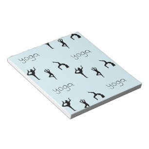 Bloc-note Yoga pose et texte motif sur bleu