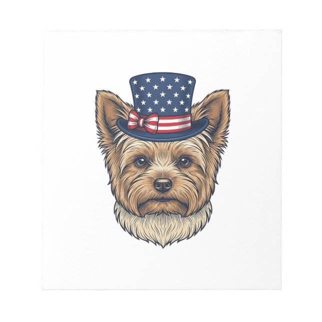 Bloc-note Yorkshire Terrier Patriotique Vintage (Devant)
