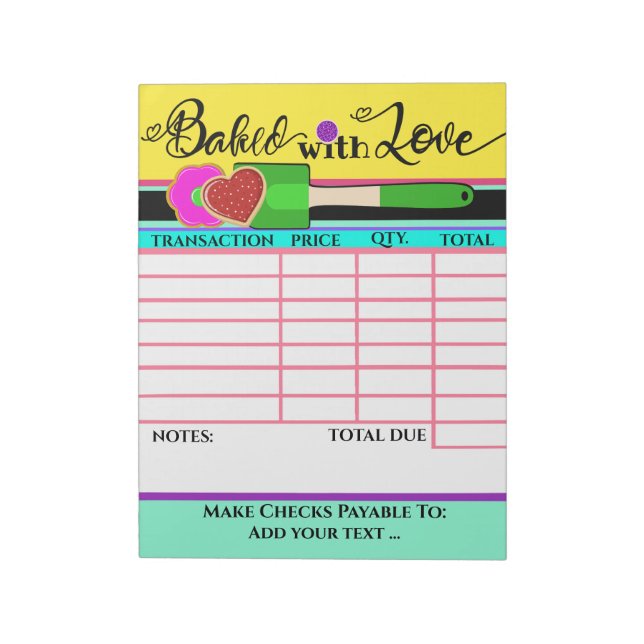 Bloc-note Your Baked With Love Invoice Notepad (Tourné)