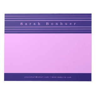 Bloc-note Your Name & Stripes Purple & Pink