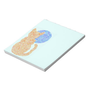 Bloc-note Z Orange Chat Et La Lune Art Abstrait Notes Amusan