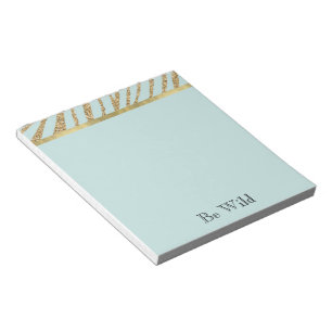 Bloc-note Zèbre Paillettes Or Menthe