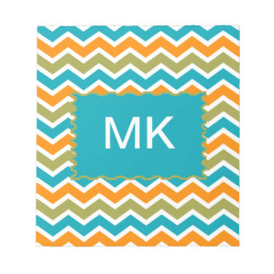 Bloc-note Zigzag tribal vibrant de paon