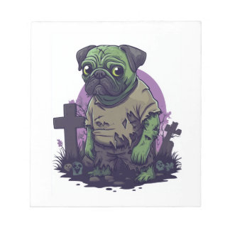Bloc-note Zombie Pug � Undead Funny Halloween Dog