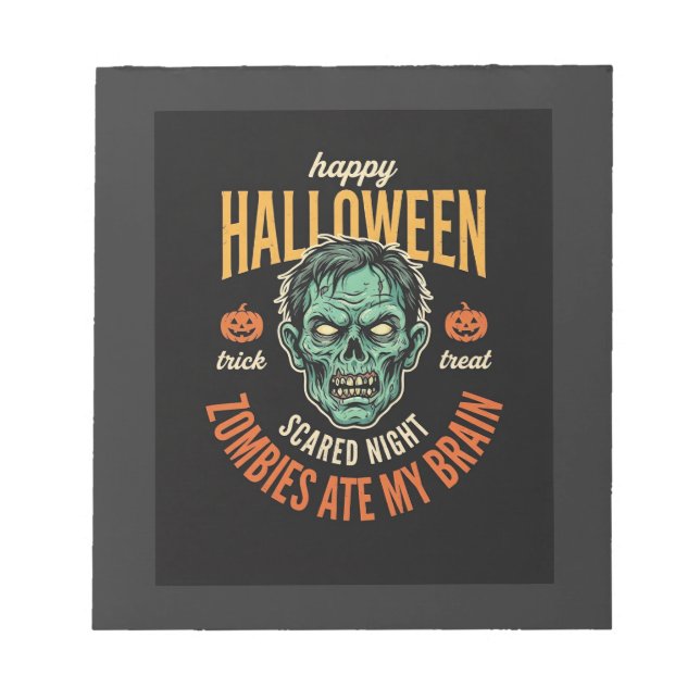 Bloc-note Zombies d'Halloween Ont Mangé Mon Cerveau (Devant)