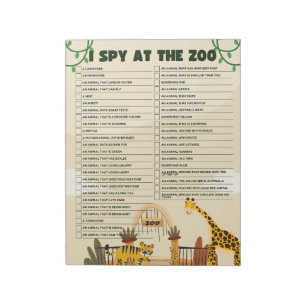 Bloc-note Zoo Scavenger Chasse éducative