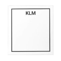 Bloc-notes 3 lettres monogramme personnalisé