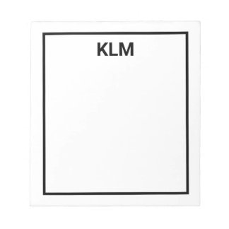 Bloc-notes 3 lettres monogramme personnalisé