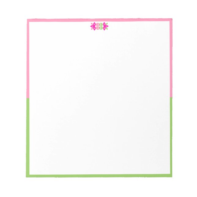 Bloc-notes à blocs de couleurs rose et vert (Devant)