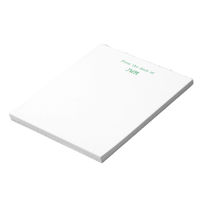 Bloc-notes à en-tête avec monogramme vert (Tourné)
