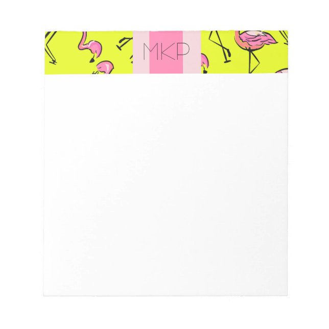 Bloc-notes à monogramme flamant rose (Devant)