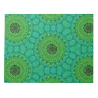Bloc-notes à motif circulaire vert et bleu