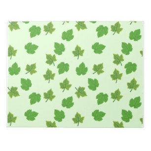 Bloc-notes à motif feuille de raisin vert