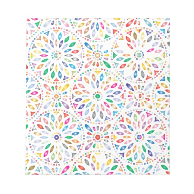 Bloc-notes à motif floral coloré (Devant)