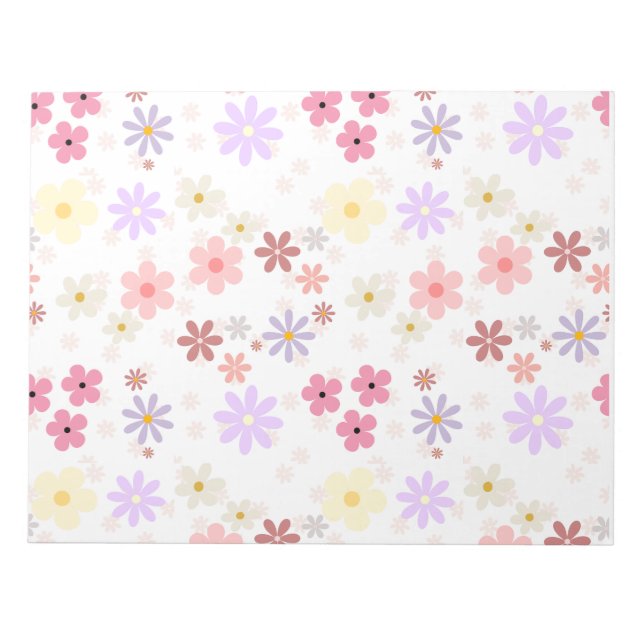 Bloc-notes à motif floral simple (Devant)