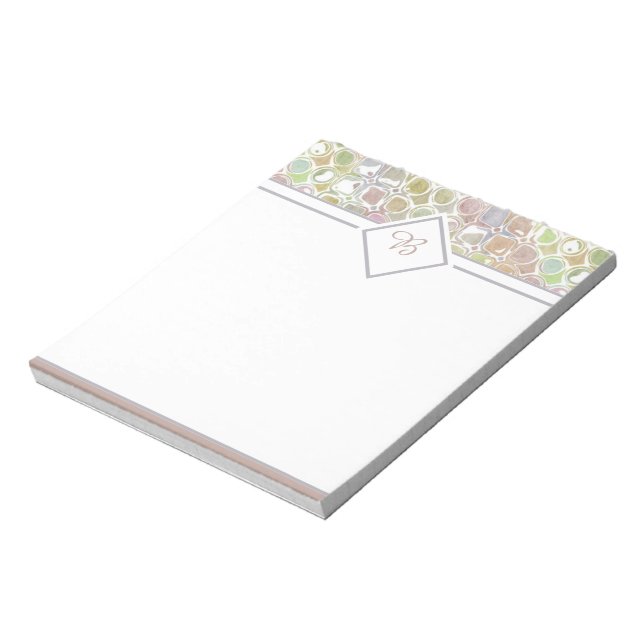 Bloc-notes à motif rétro rose et vert (Tourné)