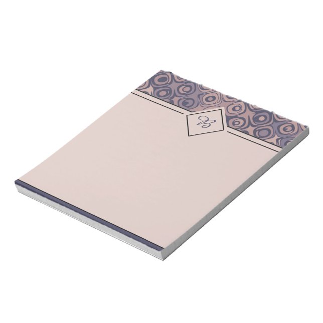 Bloc-notes à motif rétro violet et rose (Tourné)