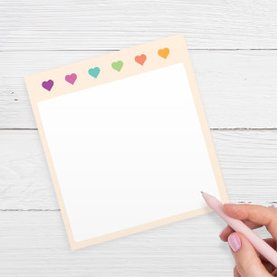 Bloc-notes à motifs de cœurs pastel