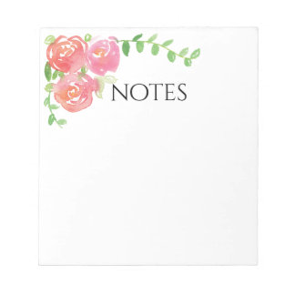 bloc-notes à notes florales