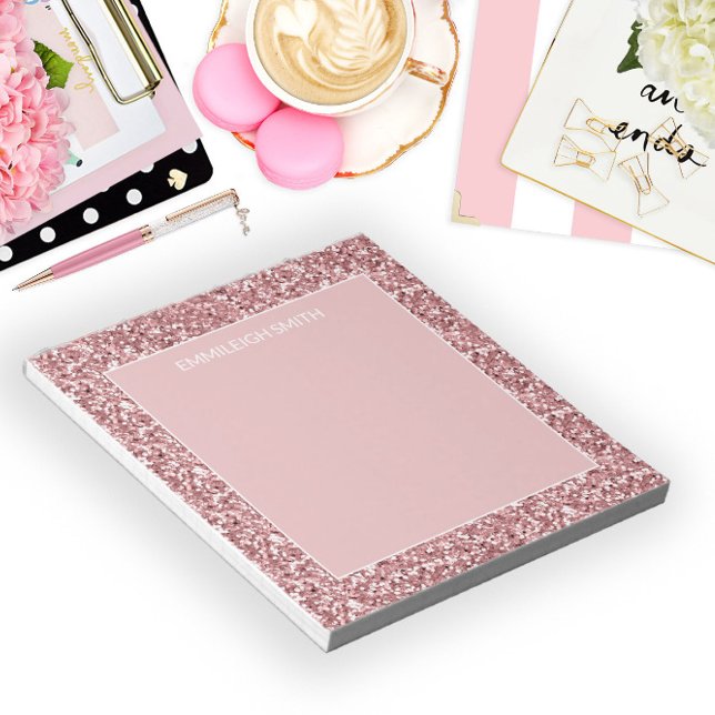 Bloc-notes à paillettes rose scintillant brillant  (Créateur téléchargé)
