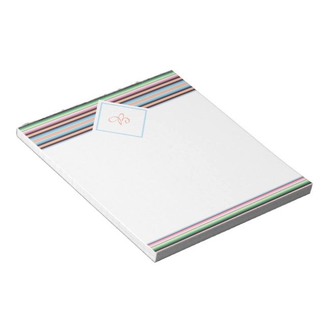 bloc-notes à rayures pastel serape (Incliné)